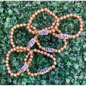 BRAND NEW WITH TAGS Matte Gold Affirmation Beaded Bracelet